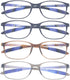 4 Pack Computer Blue Light Blocking Reading Glasses Flexible Lightweight Anti Eyestrain Portable Readers for Women Men +2.00...