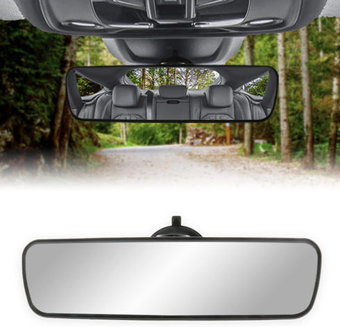 Livtee Anti Glare Car Rearview Mirror with Adjustable Suction Cup, HD Universal Car Interior Rear View Mirror with Panoramic Wide Angle Mounted on...