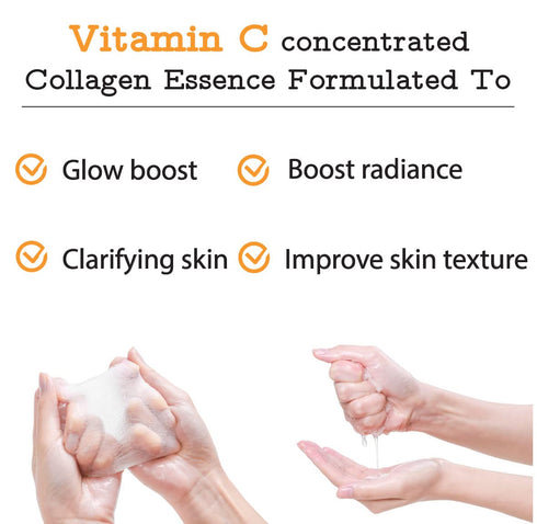 Vitamin C Collagen Firming Essence Face Mask Beauty Facial Mask Sheet Mask Korea Skin Care Premium Quality (8 pack)...