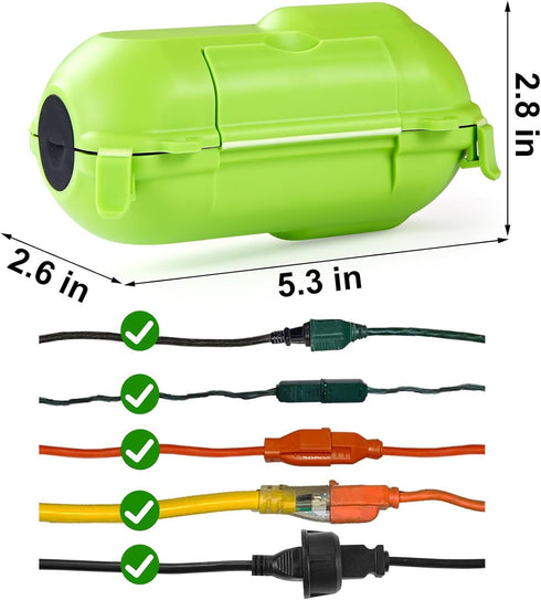 2 Pcs- Outdoor Extension Cord Cover, IP44 Waterproof Cord Safety Cover, Electric Tool Cord Anti Disconnect Protective Case,Ideal to Protect Holida...