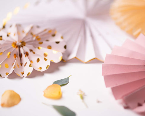 PapaKit Origami Wall Decoration Set (8 Assorted Round Paper Fans) Birthday Party Baby Shower Wedding Events Decor | Creative Art Design Pattern (S...