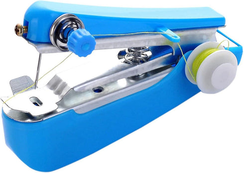 Handheld Sewing Machine Stainless Steel Portable Sewing Machine for Quick Stitching Practical Blue Mini Sewing Machine for Household Travelling......