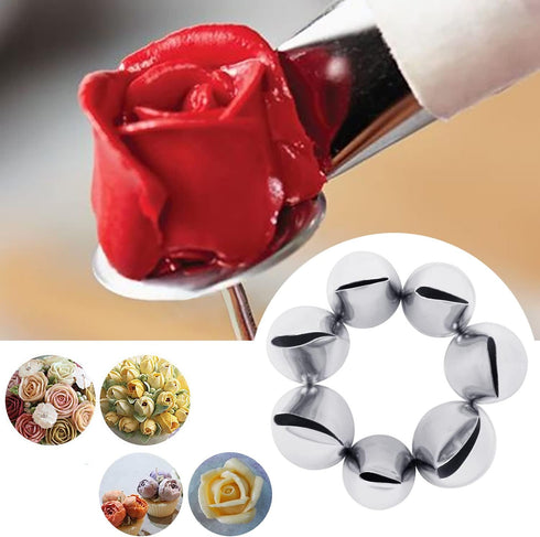 Hendiy 7Pieces/set Cake Decorating Tips Set Cream Icing Piping Fondant Rose Nozzle Pastry Tools Fondant Decorating Tools...