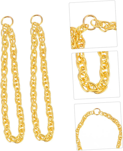 50pcs Adjustable Gold Necklace Golden Dolls Chain Necklace Gold Necklace Prom Miniature Gold Chain Necklace Hip Hop Chain Necklace Toys Princess A...