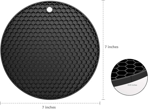 Silicone Trivet for Hot Dishes,Silicone Pot Holders for Kitchen,Hot Pots and Pans,Silicone Hot Pads for Countertops,Silicone Heat Resistant Mat,Ea...