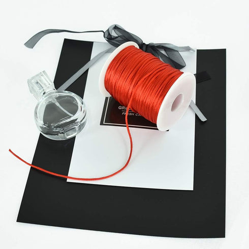 TONIFUL 2mm x 110 Yards Red Nylon Cord Satin String for Bracelet Jewelry Making Rattail Macrame Trim Cord Necklace Bulk Beading Thread Kumihimo Ch...