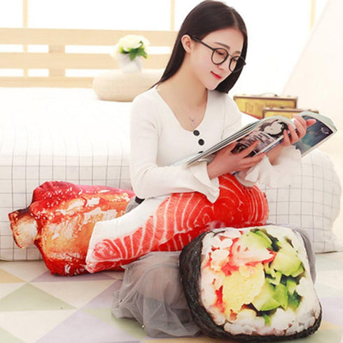 ChezMax Cute Plush Decorative Throw Pillow for Home Office Sofa Stuffed Back Cushion Creative for Home Sushi 18.1"...