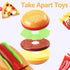 Play Food Toy Set for Kids Kitchen, Pretend Removable Fast Food Playset Cutting Toy with Hamburger ? French Fries Combo, Role Play Educational Kit...