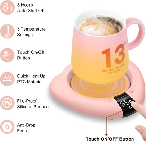 TRILINK Coffee Mug Warmer (No Cup), Electric Cup Warmer for Desk, 3 Temperature Levels, Auto Shut Off, Portable Mug Heater for Coffee, Beverage, M...