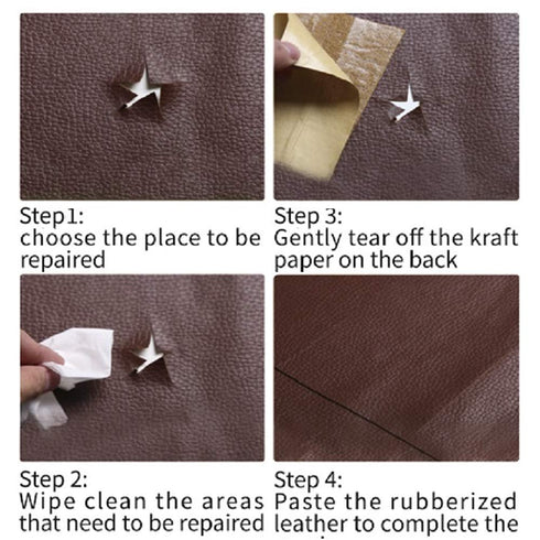 Leather Repair Patch Tape Red 3 x 60 inch Self Adhesive Leather Repair Tape for Furniture, Car Seats, Couch, Sofa, Office Chair, Vinyl Repair Kit...