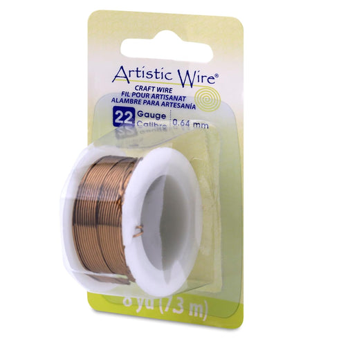 Artistic Wire, 22 Gauge Tarnish Resistant Colored Copper Craft Wire, Antique Brass Color, 8 yd...