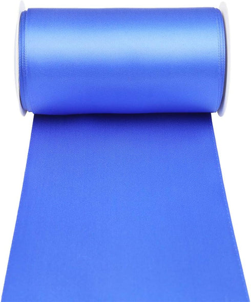 Ribbonitlux 4" Wide Double Face Satin Ribbon 5 Yards (350-Royal), Set for Grand Opening Ceremonies, Ribbon Cutting, Chair Sashes, Wedding and Craf...