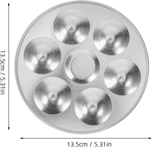 NUOBESTY 2pcs Paint Palettes Metal 6 Well Semicircle Professional Watercolor Oil Palette Painting Tray Artist Craft Palettes...