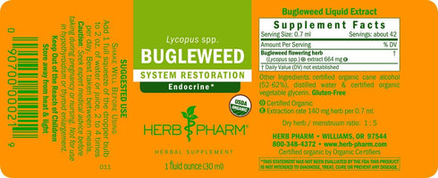 Herb Pharm Bugleweed Extract for Endocrine System Support - 1 Ounce...
