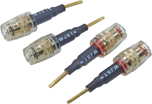 Flex Pin Banana Plugs to 4mm Female Banana Jack Speaker Audio Adapter for Spring Loaded Terminals Amplifier Speaker Sound Systems 4Pack (Flex -Typ...