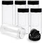 RoyalHouse 6 Pack 16 Oz Plastic Spice Jars with Black Cap, Clear and Safe Plastic Bottle Containers with Shaker Lids for Storing Spice, Herbs and ...