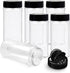 RoyalHouse 6 Pack 16 Oz Plastic Spice Jars with Black Cap, Clear and Safe Plastic Bottle Containers with Shaker Lids for Storing Spice, Herbs and ...