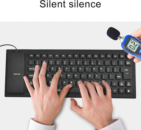 Foldable Silicone Keyboard, USB Waterproof Travel Gaming Wired Keyboard, Rollup Wired Keyboard Folding Keyboard Compatible with Windows, PC, Lapto...