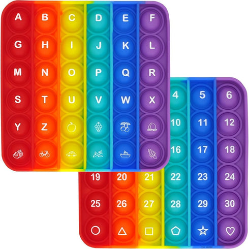 Fidget Games Learning Toys,Learn 26 Letters & 1-30 Numbers & Motifs 2 in 1 Children's Educational Toys, Stress Relief, Autism Sensory Toys (Pack o...
