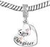 I Love You Heart Dangle Charms Compatible with Pandora Bracelet Necklace for Mom Daughter Grandma Granddaughter Nana Auntie Wife Sister Best Frien...