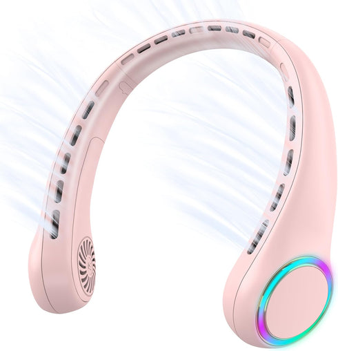 Neck fan, Portable Fan with 5-17H Lifespan, 4000mAh Neck fan air conditioner with 3 Adjustable Speeds and 64 Cool Lights, Nice Rechargeable Fan, H...