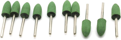 10 pc 10 mm (3/8 Inch) Bullet Rubber Rotary Tool Polishing Burr with 3 mm (1/8 Inch) Shank for Dremel Rotary Tools...