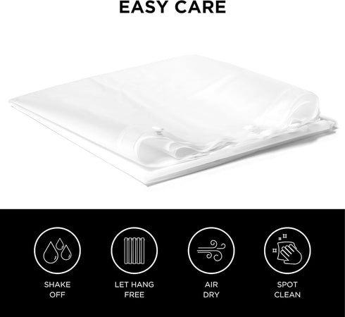 Hookless Full Length 2-in-1 Chlorine-Free PEVA Shower Curtain with Flex-On Rings for Easy Installation, 71" x 74", Water-Repellent, Easy Install, ...