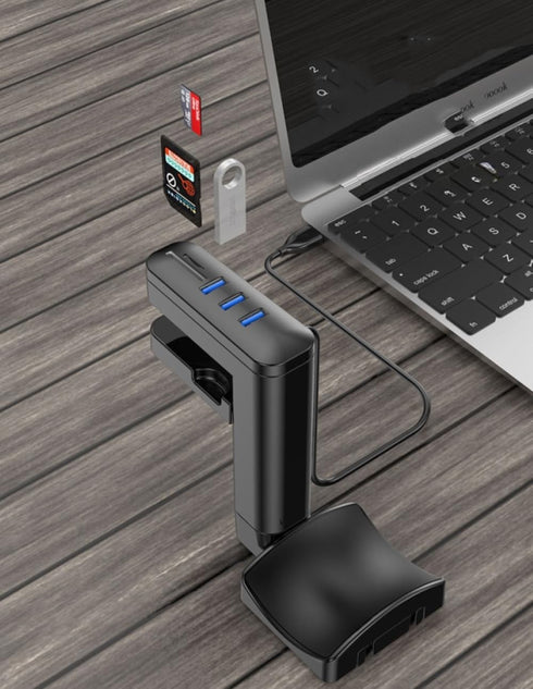 LAGOZ Headphone Stand, Headphone Holder, Headset stand, Headset Holder for Desk, Headphone Hanger Mount Adjustable with 3 USB, Gaming Organizer, 3...