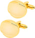 14K Gold Plated Oval Cufflinks for Men Lady In Gift Case Hand Polished Men's Cufflinks Jewelry Set for Wedding Party Anniversary Business Events T...