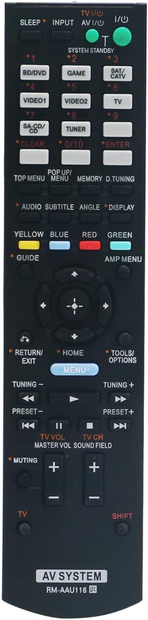 RM-AAU116 Replacement Remote Control fit for Sony AV Receiver STR-DH710 STR-DH520 STR-DN850 STR-DH830 STR-DH750 STR-KS470 STR-KS380 HT-DDW3500...