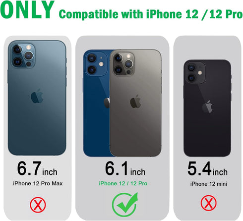 JJGoo Compatiable with iPhone 12 Case and 12 Pro Case Clear, Transparent Shockproof Phone Case, Slim Anti-Scratch Hard PC Back Protective Cover Bu...