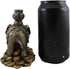 Ebros Small Feng Shui Auspicious Elephant Carrying Wealth Pot With Trunk Up Standing On Golden Coins Ingots And Nuggets Statue 4.25"Long Home Deco...