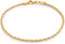 Fiusem Gold Anklet for Women, 2.5mm 18K Gold Plated Stainless Steel Braided Rope Anklet, Women's Anklets 11"...