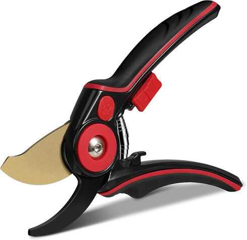 Flora Guard Garden Shears 8.2" Bypass Pruning Shears, Professional Ultra Sharp Sk5 Steel Garden Clippers, Rubber Handle Heavy Duty Plant Cutting S...