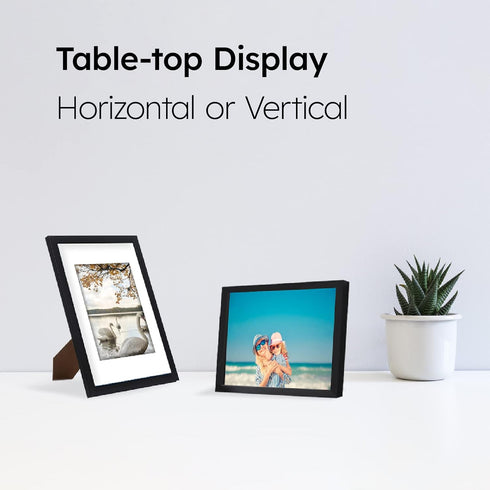 A4 Frame Black - Display 6x8 Picture Frame With Mat or 8.27x11.69 Inch Without Mat Poster Frame, Certificate Document Frame, for Wall Art...