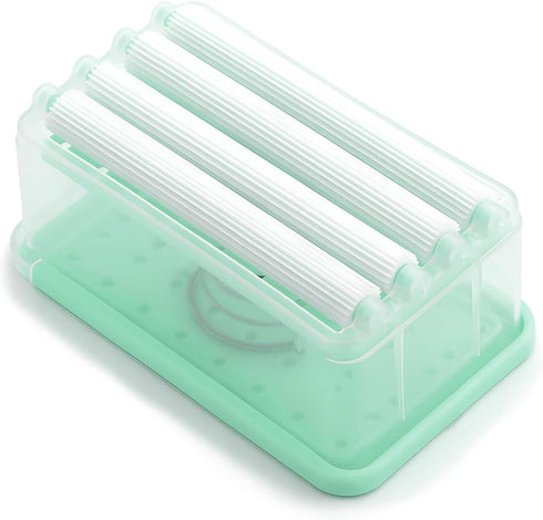 Clothes Cleaning Brush Soap Dispenser Foaming Box Multifunctional Scrubbing Brush Soap Saver Reusable Washing Brush for Laundry Shoes Carpet (Blue...