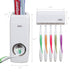 Hands Free Toothpaste Dispenser Automatic Toothpaste Squeezer with 5 Toothbrush Holds,No Power Required(White)...