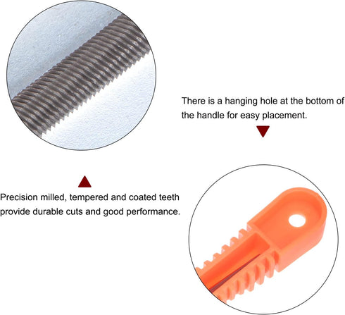 2pcs Chainsaw File, 11/64" (4.5mm) Round Rasp Chrome Steel Double Cut with Sharpening Guide Handle...