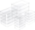 16pcs Small Plastic Boxes with Lids Clear Storage Containers Small Beads Organizer for Collecting Small Items, Jewelry, Game Pieces, 3 Sizes...