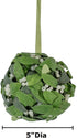 Factory Direct Craft Hanging Mistletoe Ball Made of Artificial Green Poly Silk Leaves with Multiple Artificial White Berries...