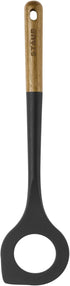 STAUB Risotto Spoon, Cooking Utensil, Perfect for Stirring and Serving Risotto, Durable BPA-Free Matte Black Silicone, Acacia Wood Handles, Safe f...