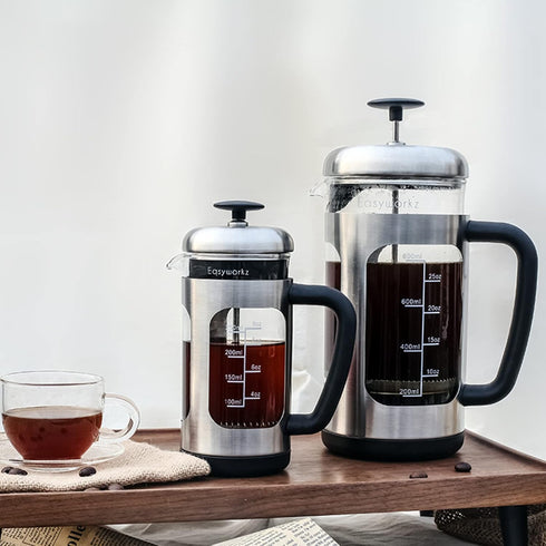 Easyworkz Stainless Steel French Press 12 oz Coffee Tea Maker with Soft Grip Handle...
