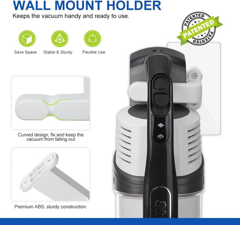 LANMU Wall Mount Holder Compatible with IX141 IZ562H IZ682H IZ361H IZ462H IZ163H IZ363HT IZ483H Pet Cordless Stick Vacuum, Ultracyclone CH951 CH90...