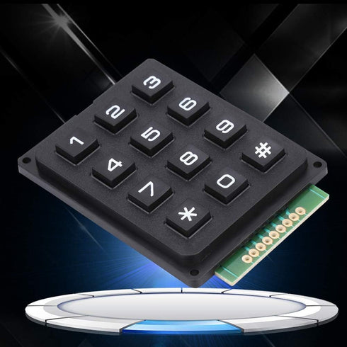 3x4 Mini Universal Keypad Module for Single Chip Microcontroller, 12 Keys Portable External Keypad, Numeric Keypad Module for Projector Controller...