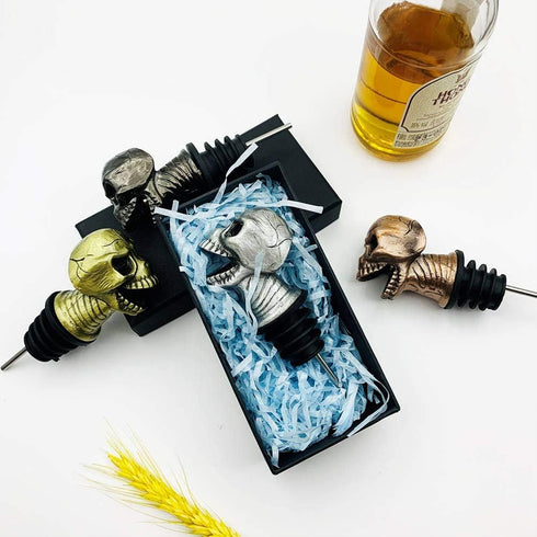 Skull Wine Aerator Pourer Whiskey Pourer, Unique Halloween Souvenirs Gifts, Perfect Wine Gift for Skull Lover (Black)...