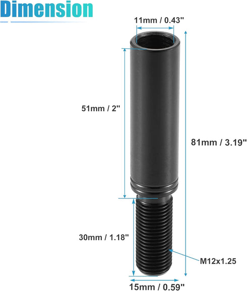 X AUTOHAUX 81mm 3.19" Car Shift Knob Extension Aluminum Alloy Gear Shifter Extender Lever M12x1.25 for Ford for Nissan...
