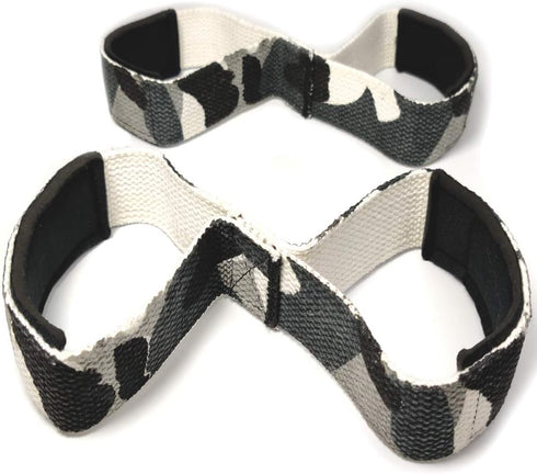 WYOX Figure 8 Weight Lifting Straps for Weightlifting Heavy Duty Deadlifting Workout Straps | Wrist Wraps Gym Equipment Gear Men Women PAIR (Camo)...