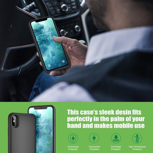 YHO Battery Case for iPhone Xs/X/10 Upgraded 6500mAh Protective Rechargeable Charging Case for iPhone X Extended Battery Pack for iPhone Xs Portab...