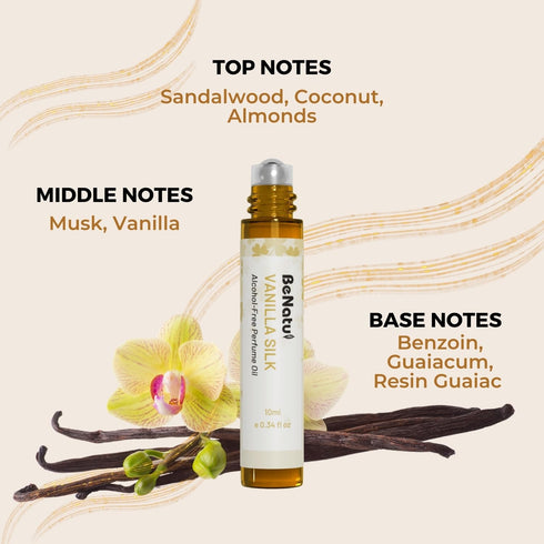 benatu Vanilla Essential Oil Roll On Perfume for Women, Alcohol Free Eau De Parfum, Travel Size Concentrated Long Lasting Aromatherapy Body Fragra...