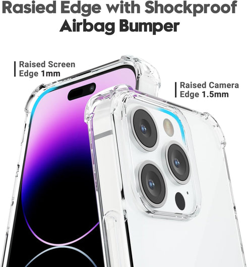 for iPhone 14 Pro Max Case Clear, Transparent Jelly Protective Silicone Phone Case with Design for Women Girly Cute Simple, Thin Slim Fit Soft Fle...